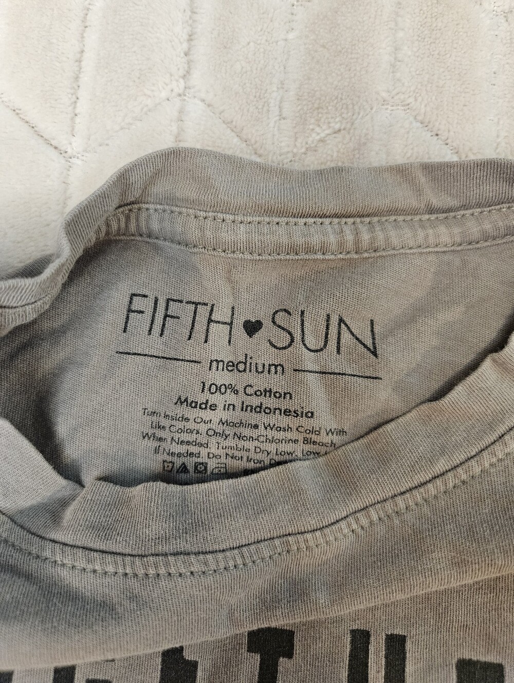Cotton Fifth Sun Womans Together Graphic Tee - Gray Brown with Multi-Tone Hands - Picture 3 of 5